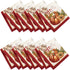 Elrene Home Fashions Swaying Leaves Bordered Fall Napkins, Seasonal Dinner Napkins for Formal or Everyday Use, 17" x 17", Set of 8...
