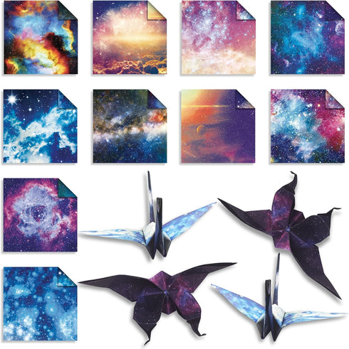 Origami Paper 6x6 Double Sided 50 Sheets 10 Colors origami kit Japanese Chiyo Square Craft Kits Easy Fold Arts Crafts DIY Handwork Beginner Starry...