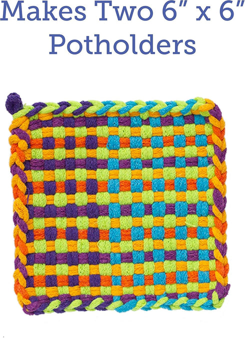 Friendly Loom | 7” Traditional-Sized Multicolor Potholder Weaving Loops | Craft 2 Cotton Potholders...