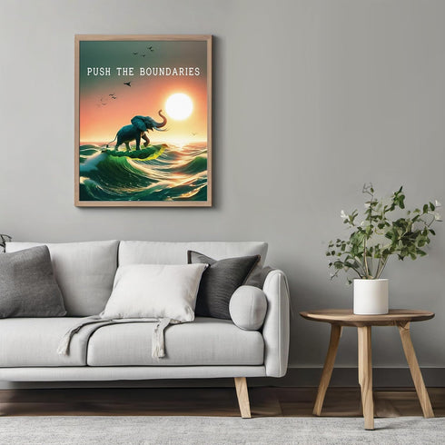 Posterizer 1 pcs-Push The Boundaries-Motivational & Inspirational Art-Gift for Entrepreneurs-Decor for Home & Office- unframed wall art...