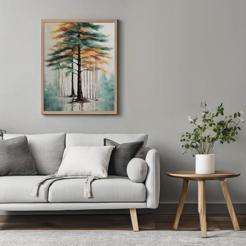 Posterizer 1 pcs- trees and jungle-nature scene style 3-Landscape & Nature Art-Floral Botanical Art- Decor for Home & Office- unframed wall art...