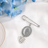 1PCS Wedding Bouquet Photo Charm DIY Pin Brooch Making Kit Single Lacy Frame Wedding Charm Oval Glass Cabochons Picture Frame with Pendant for Wed...