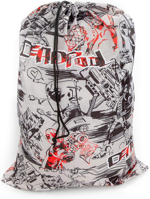 Jay Franco Marvel Deadpool Epic Drawstring Laundry Bag - Oversize Durable Storage/Travel Bag for Home or College - Measures 21 x 32 inches (Offici...