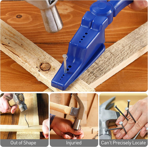 2 Pcs Nail Holder for Hammering, Plastic Pliers, Finger Safe for Hammer Nails in Slip Joint Pliers, Finishing Nails Pliers Keeps Fingers Safe, Bas...