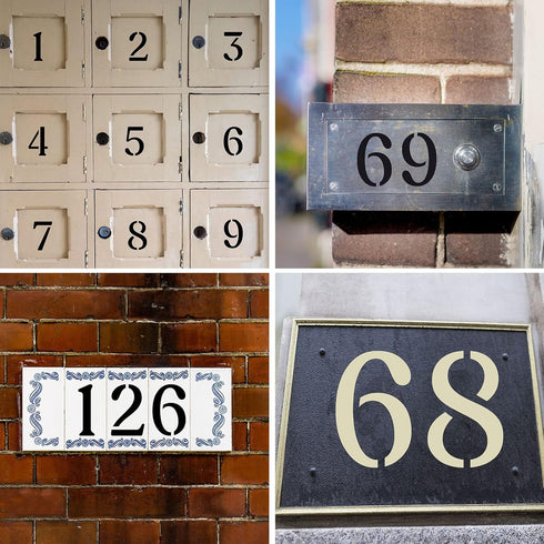 DXCYZ 12 Inch Large Number Stencils Kit 0-9 Address Number Stencil, 10PCS Reusable Plastic Painting Number Templates for Mailbox Signs, Door, Cars...