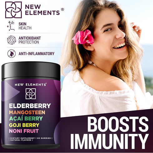 Antioxidant SuperStars - Elderberry Gummies with Mangosteen | Acai Berry | Goji Berry | Noni Fruit | Black Sambucus Elderberry Gummies For Kids an...