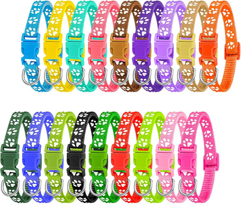 18 Pcs Puppy Collars for Litter Adjustable Puppy Whelping Collars Soft Nylon Puppy ID Collars with Safety Quick Release Buckle for Small Medium Do...