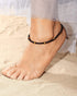 Natural Stone Beaded Anklet Bracelet for Women Beach Foot Energy Gemstones Healing Crystal Essential Oil Diffuser Anti Anxiety (Black Agate/Create...