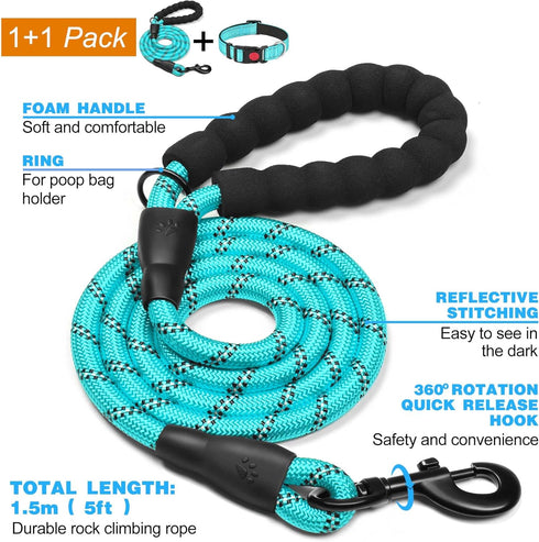 Reflective Dog Collar with Safety Locking Buckle, Adjustable Padded Nylon Pet Collars for Small Dogs...