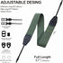 Padwa Lifestyle Dark Green Camera Strap - 2" Wide Cotton Woven Genuine Leather Head Camera Straps,Complimentary 2 Pcs Quick Release Clips for All ...