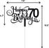 Black Glitter 70th Birthday Cake Topper, Happy 70th Birthday Cake Topper, 70th Birthday Party Decorations...