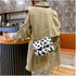Women Faux Fur Shoulder Bag Fluffy Plush Handbag Leopard Cow Print Clutch Wallet with Chain Strap for Girls Ladies...
