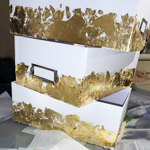 Gold Leaf Sheets, 100 pc 6.3" Gold Foil Paper for Arts Craft, Painting, Gilding, Slime, Nail Design, Furniture Decoration, Resin Jewelry Making...