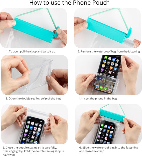 Towel Bands and Waterproof Phone Pouch Kit | Cruise Travel Accessories | Silicone Bands 4 Pack and Phone Case Waterproof | Beach Accessories for V...