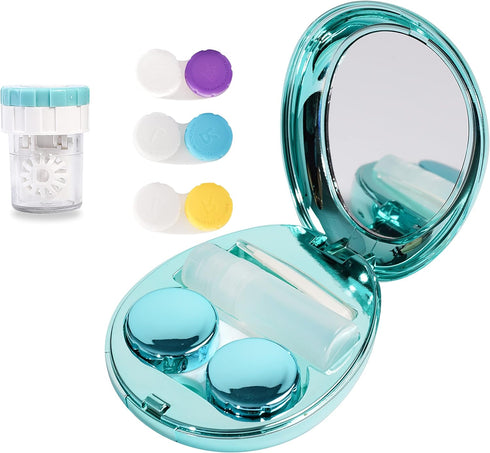 Contact Lens Case?Portable Travel Contact Lens Box with Mirror Tweezers Remover Tool Solution Bottle for Travel & Home...