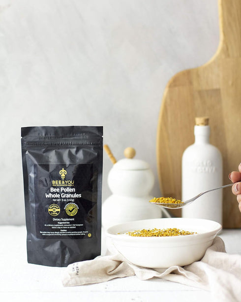 Bee and You - 100% Natural and Raw Bee Pollen Granules, Bee Pollen Supplement, Natural Superfood, Amino Acids, Antioxidants, Enzymes, Vitamin B, P...
