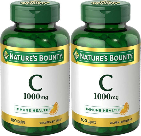 Nature's Bounty Vitamin C Pills and Supplement, Supports Immune Health, 1000mg,100 Count (Pack of 2)...