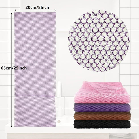 2 Pack African Net Sponge, 8 * 25 Inches Bath Sponge, African Exfoliating Net Long, Wash Cloths, Body Scrubber Net for Skin Smoother (Black)...