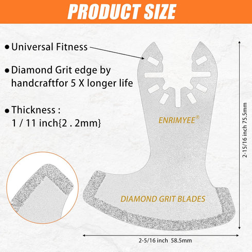 Oscillating Tool Blades, 6 Pcs Oscillating Multi Tool Diamond Segment Swing Semi Circle Grit Grout Mortar Removal Saw Blades (4Pcs)...