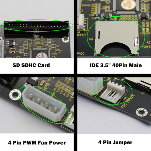 GINTOOYUN SD SDHC SDXC MMC to 3.5" 40Pin Male IDE Adapter Card SD Memory Card to IDE Hard Disk Drive Adapter...