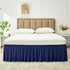 Biscaynebay Wrap Around Bed Skirts for Queen Beds 15" Drop, Navy Adjustable Elastic Dust Ruffles Easy Fit Wrinkle & Fade Resistant Silky Luxurious...