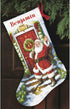 Dimensions Gold Collection Counted Cross Stitch 'Welcome Santa' Personalized Christmas Stocking Kit, 18 Count White Aida, 16''...