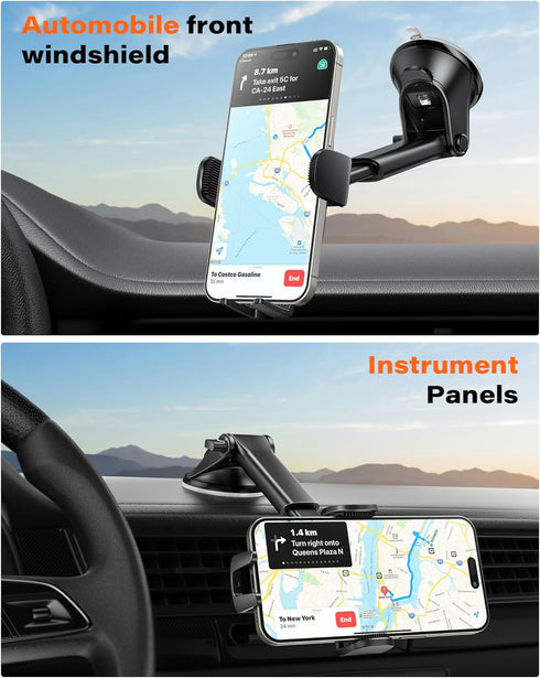 APPS2Car Car Phone Holder Mount, Dashboard/Windshield/Cell Phone Holder for Car, Compatible with iPhone, Samsung, All Phones,Black...