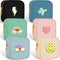 Zubebe 6 Pcs Preppy Patch Cute Makeup Bags Toiletry Bags Skincare Bag Chenille Letter Nylon Bag for Purse Small Zipper Cosmetic Makeup Pouch Prepp...