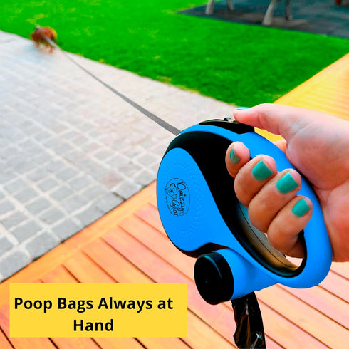 Dog Leash - Retractable Leash for Pets, Puppies, Small and Medium Breeds. Tangle Free 16FT Extendable Leash for Dogs with Removable Poop Bag Dispe...
