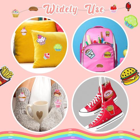 Waydress 24 Pieces Cupcake Embroidered Patches Iron on Patches Cute Colourful Patches for Clothing Sew on Patches for Jackets Backpacks Jeans Hats...