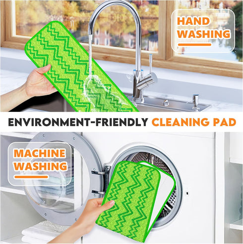 Reusable Mop Pads Compatible with Swiffer PowerMop, Microfiber Mop Pads Replacement Washable Mop Refills Pads for Dry Wet Mop, Spray Mops Pads Flo...