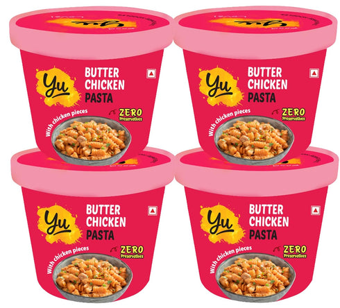 Yu Foodlabs All Natural Pasta Cups – Freeze Dried Food - Pack of 4 - No Preservatives - 100% Natural Ingredients Including Chicken - Ready to Eat ...