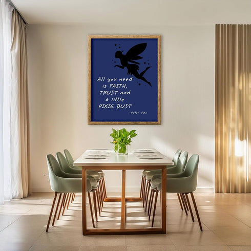 Posterizer 1 pcs-Faith, Trust, Pixie Dust-Peter Pan Cartoon Quotes-Kids Room Art- Gift for Moms-Gift for Daughter, Son, Kids-Decor for nursery tod...
