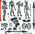 Egyptian Stencil, 10 x 10 inch (M) - Classic Egypt Symbol Hyroglyphics Stencils for Painting Template...