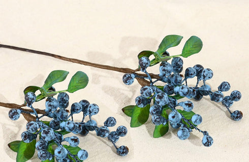 Mistari 10 Pack Artificial Flowers California Faux Blueberries Artificial Stems for Decorating Blueberry Picks Fruit Fake Silk Flowers Home Decora...