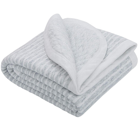 NTBAY Jersey Cotton Quilted Toddler Blanket, Breathable and Warm for Boys and Girls Baby Blanket, 30x40 Inches, Grey Wave...