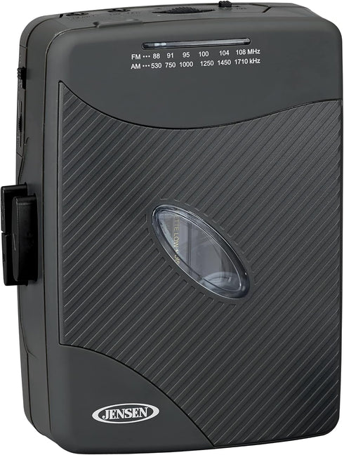 JENSEN Portable Cassette Player, Simple Retro Compact Style with AM/FM Radio, Detachable Belt Clip, and Stereo Earbuds Included...