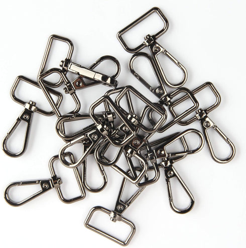 15 Pcs D Ring Swivel Lobster Claw Clasp, Push Gate Snap Hooks Trigger Clips(Gun Black, 1 inch)...