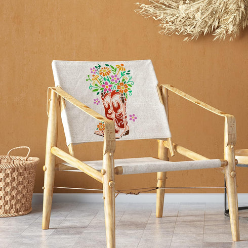 FINGERINSPIRE Cowboy Boots and Flower Painting Stencil 8.3x11.7inch Reusable Western Theme Drawing Template PET Plastic Hollow Out Stencils for Pa...