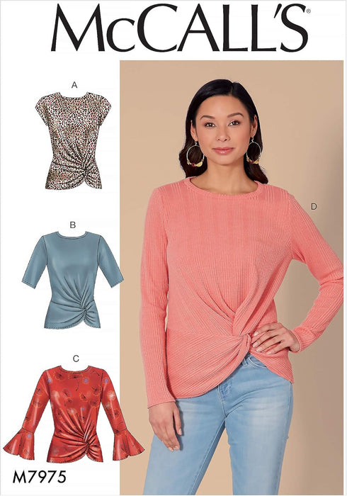 McCall Pattern Company McCall's Women's Twist Front Shirt Sewing Patterns, Sizes 16-26, various, White...