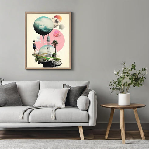 Posterizer 1 pcs-surreal sci-fi futuristic collage-Abstract & Modern Art-Retro Art-Gift for Men Women Entrepreneur Teens-Decor for Home & Office- ...