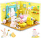 Easter Friends House Building Blocks Kit - 417 Pcs Easter Bunny Easter Toys Building Sets , Easter Basket Stuffers Easter Egg Fillers Building Toy...