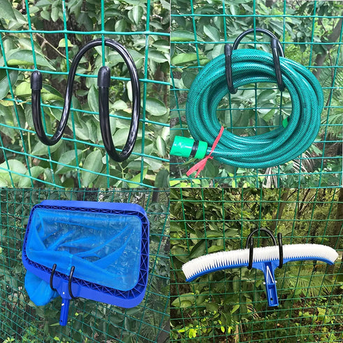 Wall-Mounted Black Hose Bracket Hose Hanger, Car Hose Holder, Carrier, Support for Garden Hose Hanger, Hose Holder Easily Holds 150 5/8’’ Hose - P...