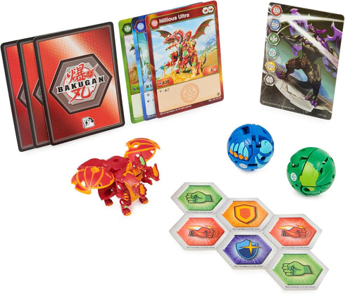 Bakugan Starter Pack 3-Pack, Nillious Ultra, Geogan Rising Collectible Action Figures...