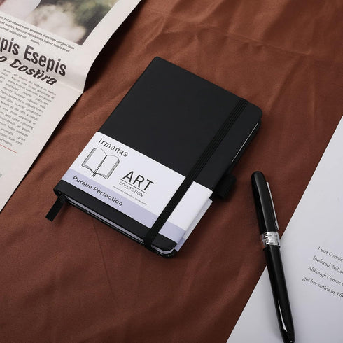 Pocket Notebook, Small Notebook 4.25"x 5.75", Mini Ruled Lined Journal, Smooth College Leather Hard Cover Notebook, Business Gift Office Supplies ...