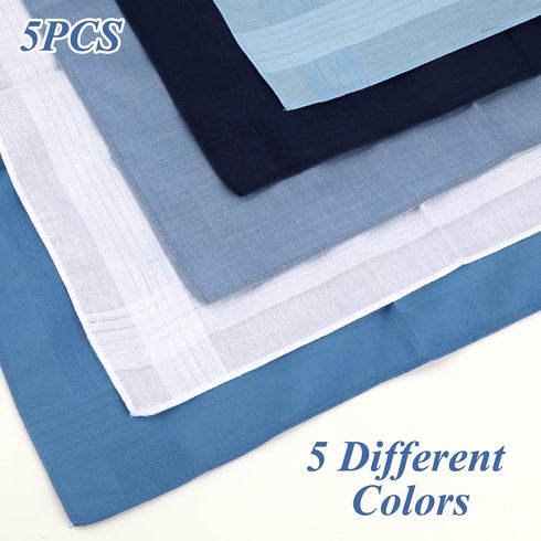 15.7" Cotton Navy Blue Pocket Squares for Men, Machine Wash Soft Gentlemen Handkerchiefs Hankie for Formal Daily Use...