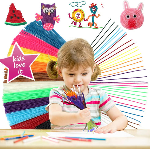 Bofoho 800pc Wiky Sticks Art Crafts Wax Yarn Sticks Non-Toxic Bendable Wiky Sticky Material in Bulk. Perfect Handicraft Gift, Entertainment for Ho...