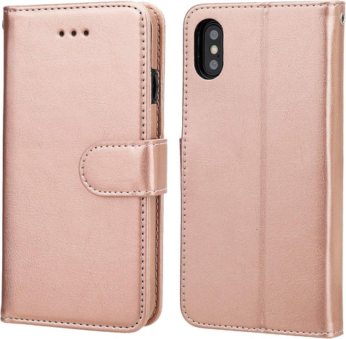 Bocasal for iPhone Xs Max Wallet Case with Card Holder PU Leather Magnetic Detachable Kickstand Shockproof Wrist Strap Removable Flip Cover for iP...