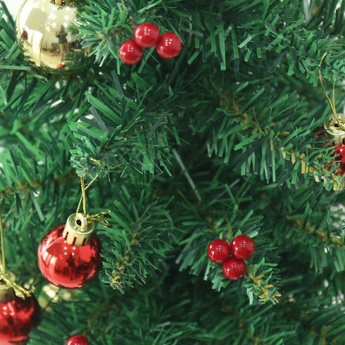 24 Inch Tabletop Mini Christmas Tree, Miniature Pine Christmas Tree with Hanging Ornaments, Battery Operated Artificial Xmas Tree, Best DIY Christ...