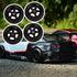 BQLZR Black RC 1: 10 Tires and Wheels Set 2.56" (Dia1.77") Hub Wheel Rims 5 Spoke + Rubber Tires Pack of 4...